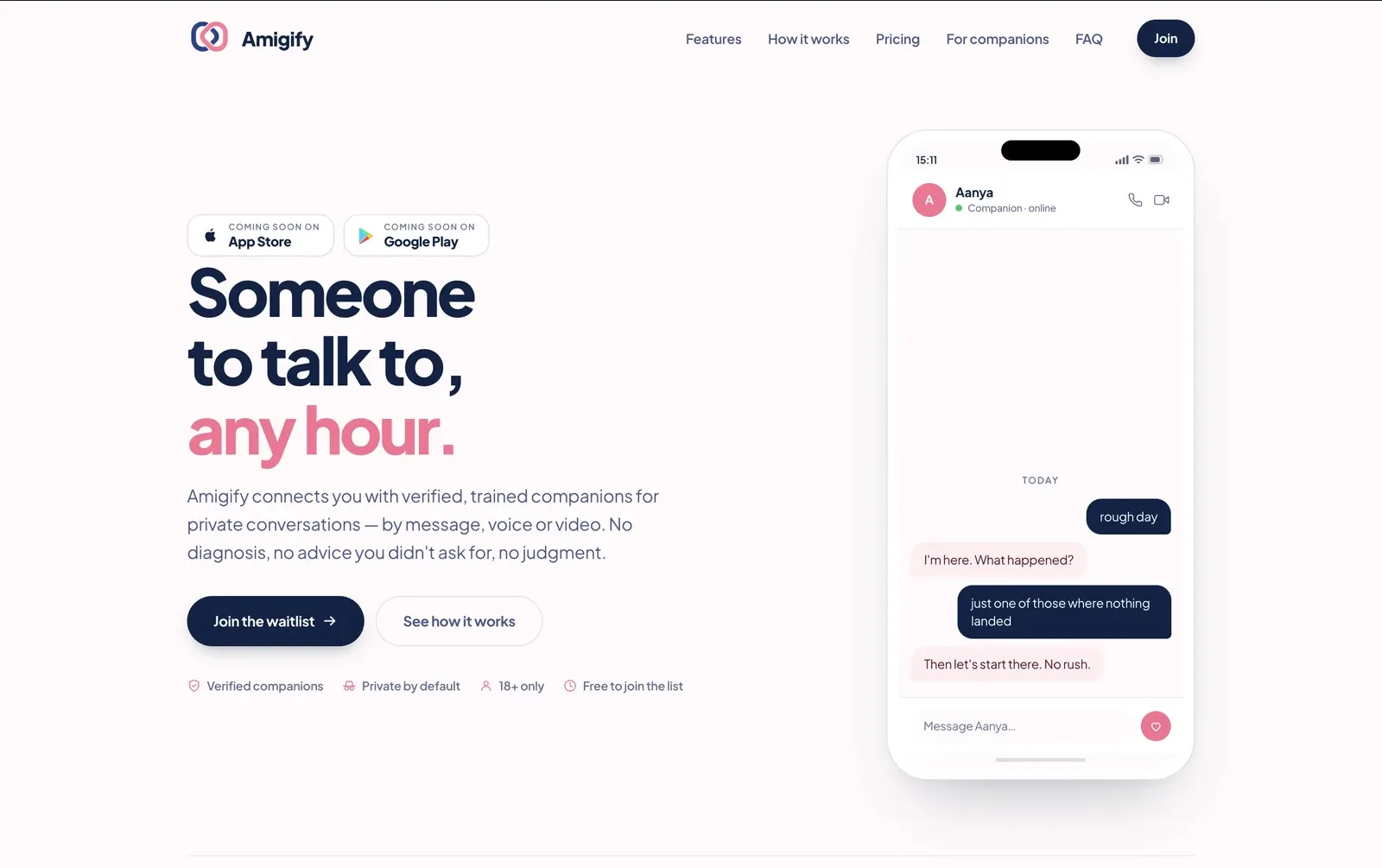 Amigify website screenshot