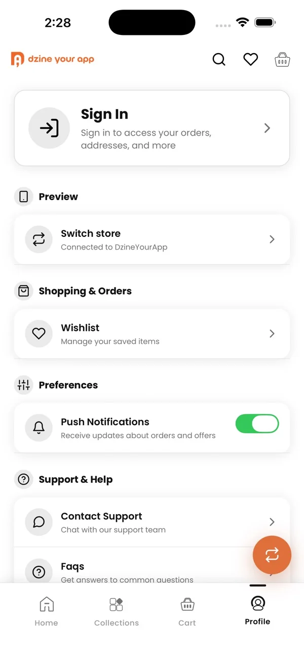 Dzine Your App app screen 1